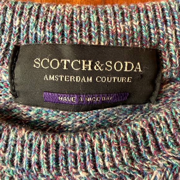 Scotch & Soda Men's Teal/Purple Crewneck Sweater Size M - Picture 3 of 7